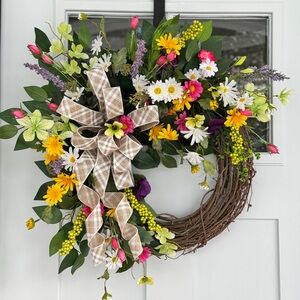Vibrant Spring/Summer Floral Wreath